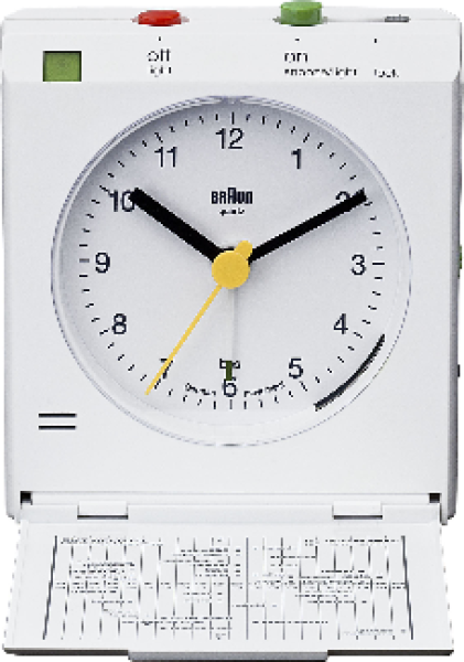 Braun Uhren BNC005 Reise-Klappwecker weiß 